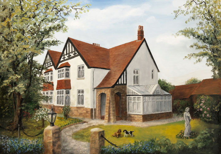 painting of a house by Tim Wetherell