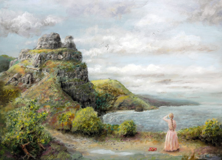 painting of Valley of Rocks by Tim Wetherell