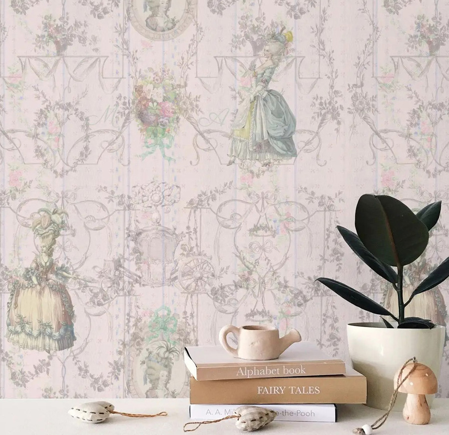 Marie Antoinette repeating design by Asia Wetherell