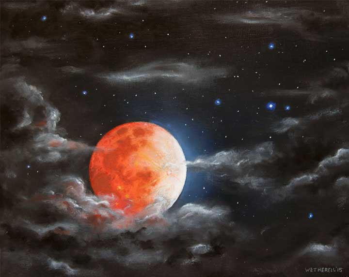 Blood Moon painting by Tim Wetherell