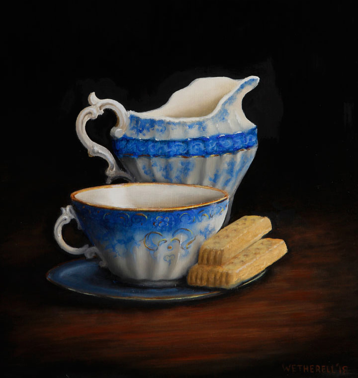 Afternoon tea painting by Tim Wetherell
