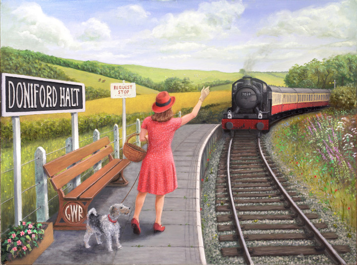 Doniford Halt railway painting by Tim Wetherell